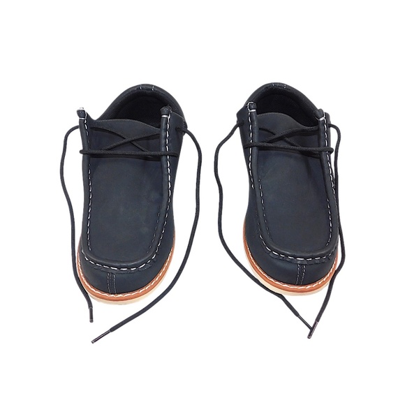 Sonoma Goods for Life Boys’ Navy Leather Lace-Up Shoes | Size 4 (Medium) - Picture 1 of 6